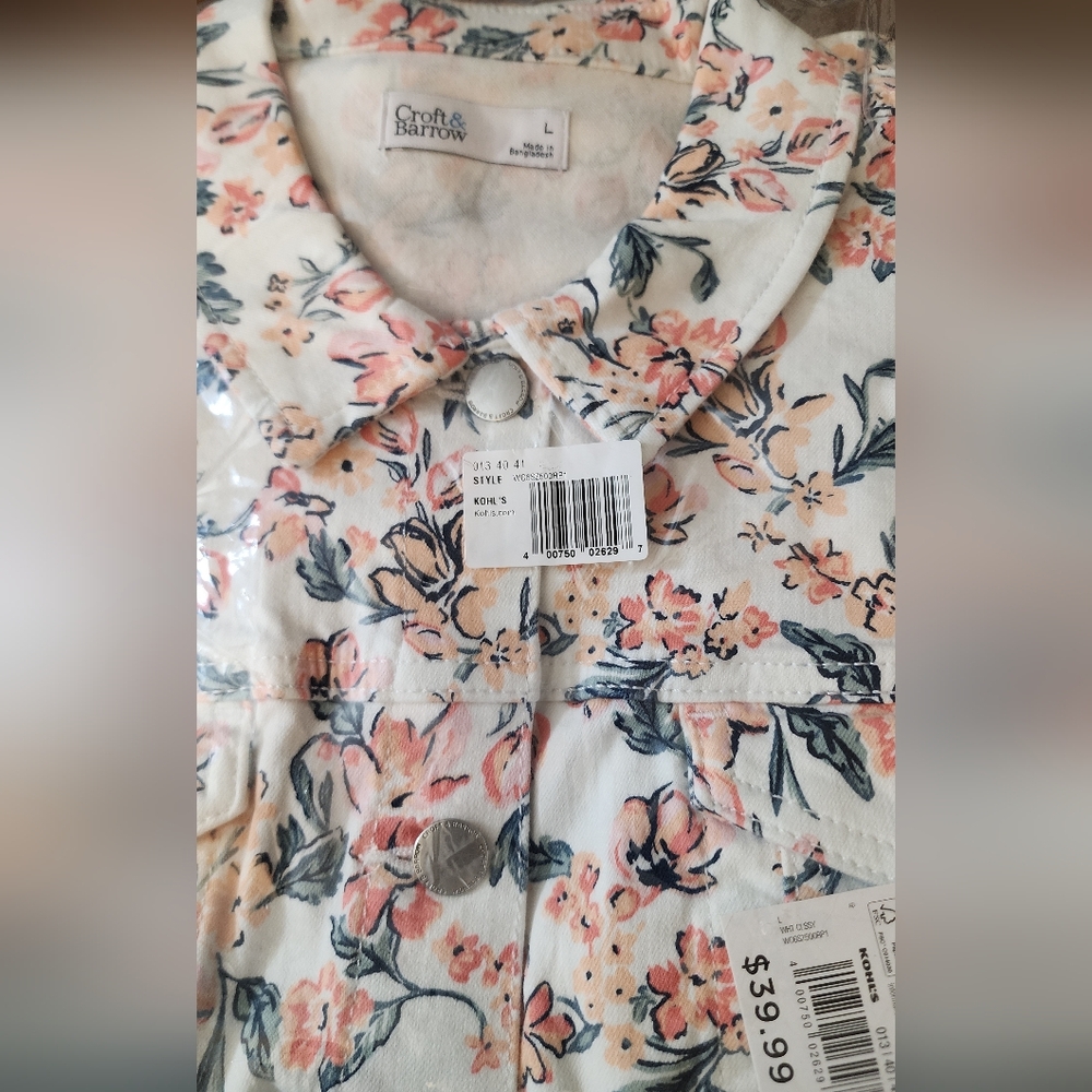 Croft & Barrow Pink and Green Floral Jacket.